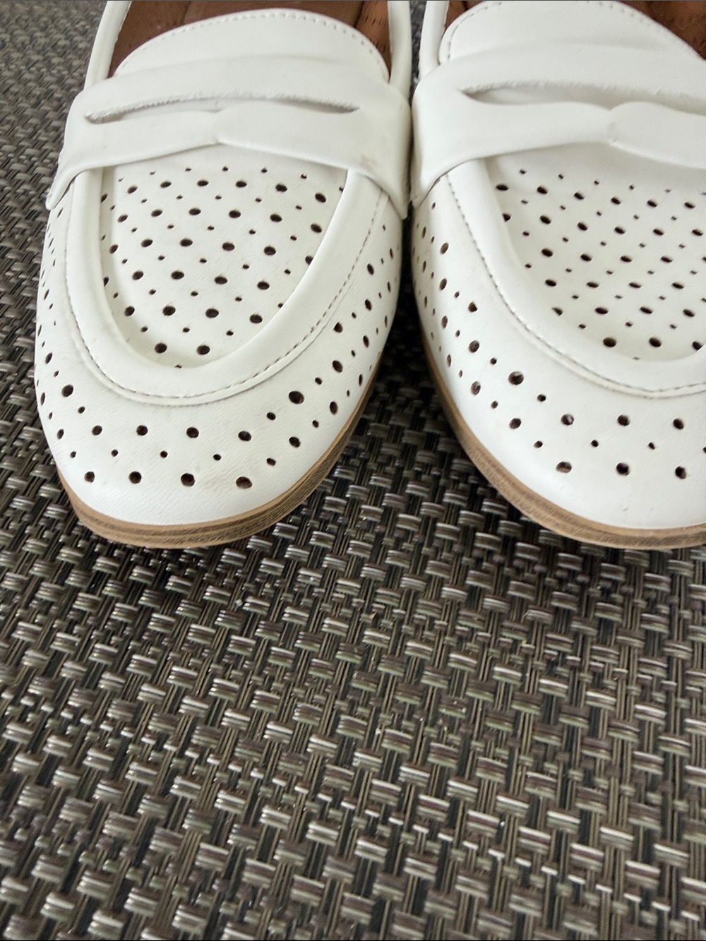 White Mountain White Perforated Penny Loafers - Picture 6 of 6